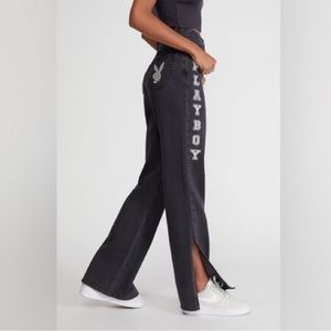 Playboy x Pacsun Black Wide Leg Jeans